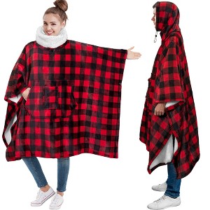 PAVILIA Wearable Blanket Women Men, Oversized Hoodie Sweatshirt Sweater Neck Warmer, Fleece Soft Hug Sleep Pod - 1 of 4