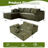 110" Modern Modular Corduroy Sectional Sofa with Chaise Lounge, L-Shaped Couch with Deep Seats for Living Room or Bedroom – The Pop Home - 4 of 4