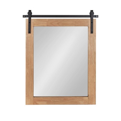 Rustic Brown and Black Wood Framed Wall Mirror