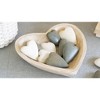 Hand-Carved Wooden Heart Bowl – 2.5"Tall Natural Decorative Dish by Kalalou - 3 of 3