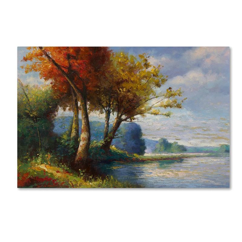 16&#34;x24&#34; Corot Tribute by Daniel Moises - Trademark Fine Art, Gallery-Wrapped Landscape Canvas, Contemporary Style, USA Made, 1 of 6