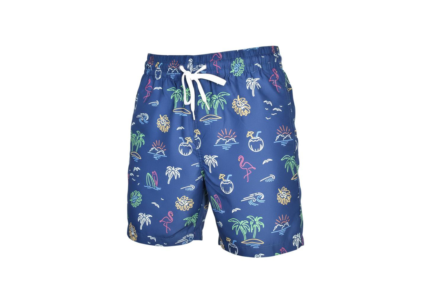 Мужские шорты Burnside Men's Navy Tropicana Compression Liner Swim Trunks-X Large, цвет: Тёмно-синий — фото 2