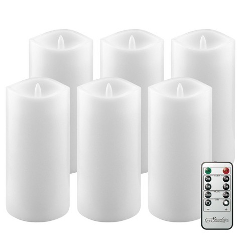 Battery Operated Flameless Real Wax Pillar Candles with Remote Control Timer Realistic Flickering Electric LED Set of 3 for Halloween Party Home Centerpiece Bookshelf Fireplace Decorations Decor