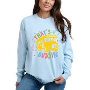 Simply Sage Market S.W.Smiley That's Bussin' Garment Dyed Long Sleeve - 1 of 4