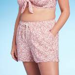 Women's Floral Print High-Rise Board Shorts - Kona Sol™ Pink