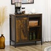 NicBex Sideboard Cabinet with Sliding Barn Door Farmhouse Kitchen Cabinet with Adjustable Shelf for Kitchen,Living Room,Brown - 2 of 4