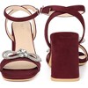 Perphy Women's Bow Decor Rhinestone Slingback Chunky High Heel Sandals - 2 of 4