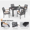 Nicbex 5 PCS Outdoor Dining Set,1 Table with Umbrella Hole,4 Dining Chairs with Removable Cushion,Patio Conversation Sets for Garden&Backyard,Black - 4 of 4