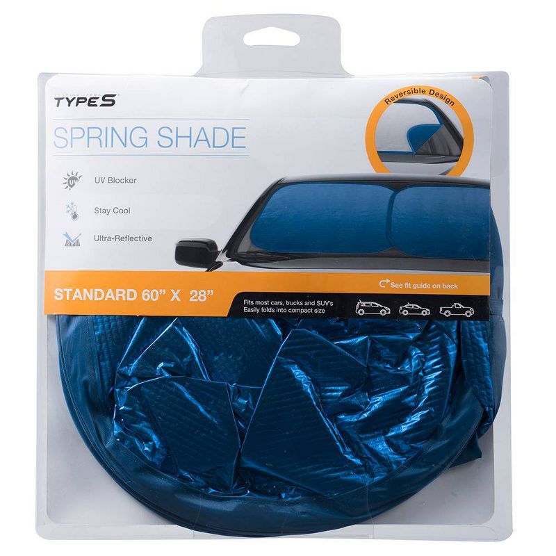 Type S Standard Fashion Reversible Spring Sunshade Blue/Silver, 1 of 6