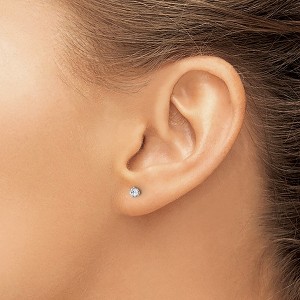 Chisel Stainless Steel Polished 3mm Round Cubic Zirconia Stud Earrings - 1 of 4