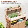 Zevemomo Outdoor Potting Bench Table,Solid Fir Wood Horticultural Planting Workstation with Large Storage Cabinet and Top Shelf for Patio,Backyard - 2 of 4