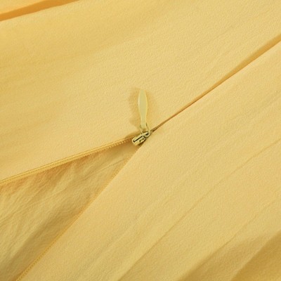Yellow King Size Washed Crinkle Duvet Cover Set