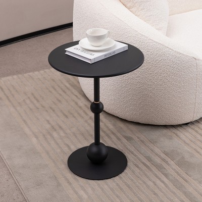 Vynxaria Vintage Round Metal Coffee Table for Small Spaces ¨C Elegant Accent Table
