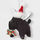 Fabric Dog with Santa Hat Christmas Tree Ornament - Wondershop™