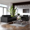 BRIDGEPORT Monroe Sofa, Black Faux Leather - 3 of 4