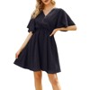 Coolmee Women's Summer Floral Sundress Short Sleeve Wrap V Neck A-Line Midi Dress - 2 of 4