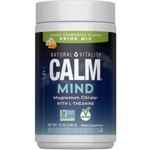 Natural Vitality Calm Mind Magnesium Citrate + L-Theanine Powder | Honey Chamomile Flavor | 12 oz. - 1 of 4