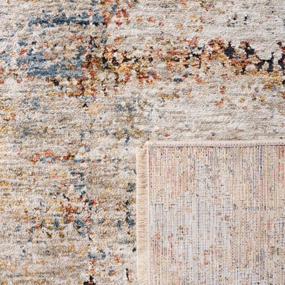 Rust and Blue Hand-Knotted Synthetic Area Rug
