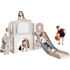 Activity Center with Slide–Multi-Functional Indoor and Outdoor Playground Playset,Includes Climber,Stairs,Crawl Tunnel,Basketball Hoop,and Telescope - 2 of 4