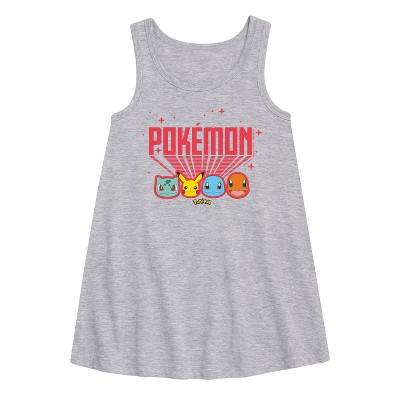 Girls' - Pokémon - Retro Pokémon Graphic Sleeveless Aline Dress