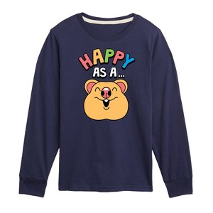 Boys' - Instant Message - Happy As A Quokka Long Sleeve Graphic T-Shirt - 1 of 4