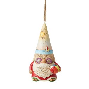 Jim Shore 4.0 Inch Coastal Gnome With Beachball Ornament Sunglasses Flip Flops Tree Ornaments - 1 of 3
