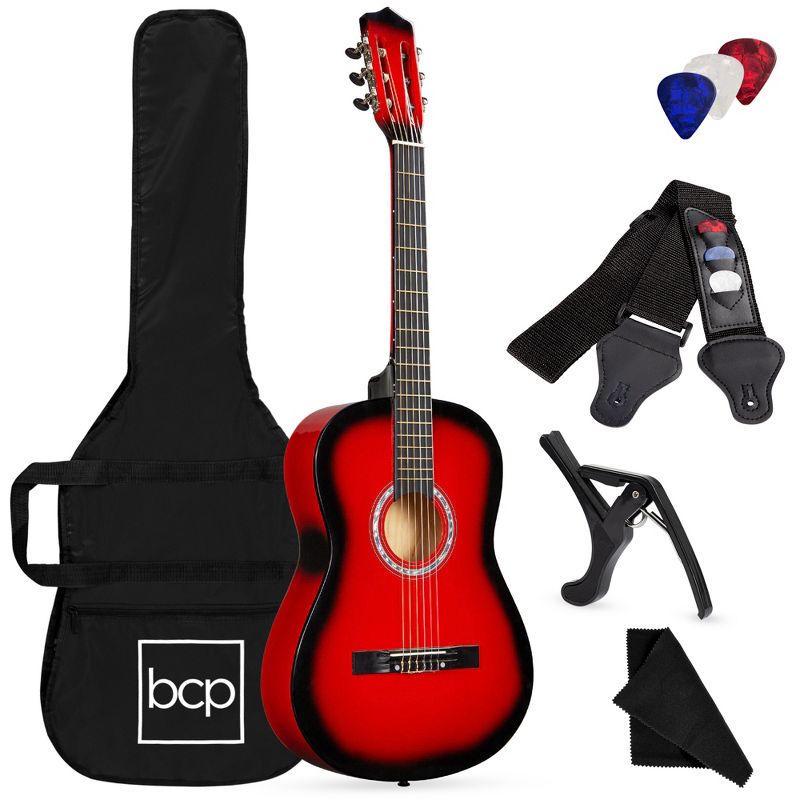 Best Choice Products 38in Beginner Acoustic Guitar Starter Kit w/ Gig Bag, Strap, Strings, 1 of 9