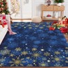 Acekool Christmas Area Rugs, Washable Non-Slip Snowflakes Carpet, Soft Low Pile Foldable Stain Resistant for Bedroom, Home - 2 of 4