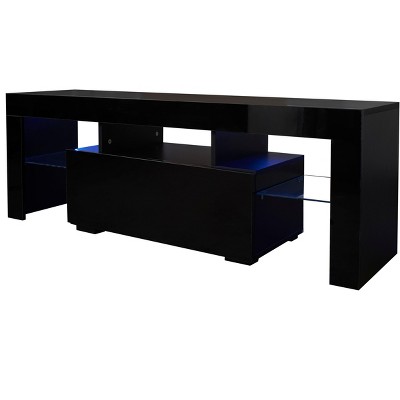 NicBex Modern TV Stand with LED Lights for TVs up to 55 Inches,TV Media Console Table with Open Shelves