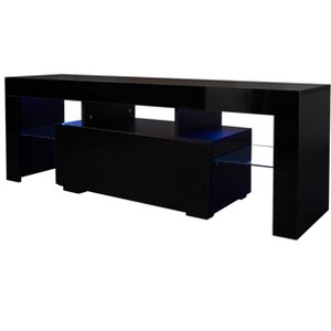 NicBex Modern TV Stand with LED Lights for TVs up to 55 Inches,TV Media Console Table with Open Shelves - 1 of 4