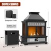 EAGLE PEAK Outdoor Patio Propane Gas Fireplace w/ Side Table Tank & PVC Cover 50,000 BTU - 2 of 4