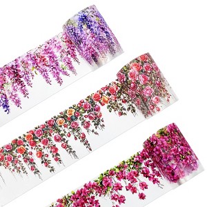 Wrapables Aesthetic Floral Vines PET Washi Tapes for Scrapbooking, Stationery, Journaling, Diary, Card Making (Set of 3) - 1 of 4