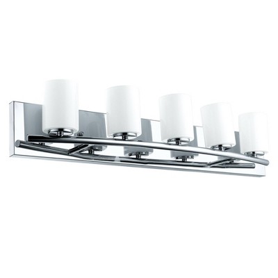 5-Light Abete Bath Vanity Glass Pendant Chrome/White - EGLO