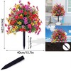 1.97FT Artificial Trees with Ground Spike Set of 2, Weather-Resistant Faux Shrubs Bushes Potted Plants with Flowers for Outdoor Indoor Porch Garden - 2 of 4