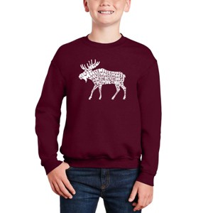 LA Pop Art Moose - Boy's Word Art Crewneck Sweatshirt - 1 of 3