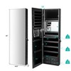 Costway Mirror Jewelry Cabinet 96 LED Lights Wall Door Mounted Armoire w/ Makeup Rack - 3 of 4