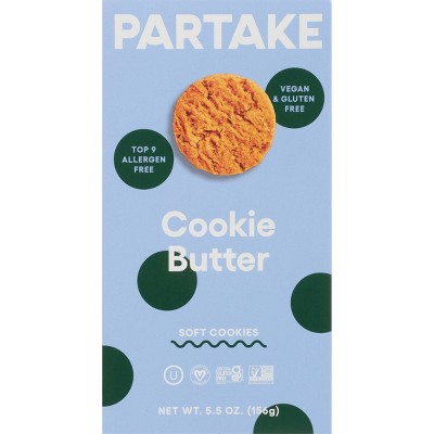 Partake Gluten Free Vegan Soft Baked Cookie Butter Cookies - 5.5oz