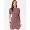 INSPIRE CHIC Women's Work Short Sleeve Vintage Houndstooth Pencil Sheath Dress - 4 of 4