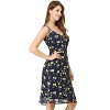 Allegra K Women's Summer Spaghetti Strap Smocked Floral A-Line Sundresses - 3 of 4