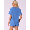 INSPIRE CHIC Women's Pajama Set Short Sleeve Lounge Set Elastic Shorts 2 Piece Pjs Sets with Pockets - 3 of 4
