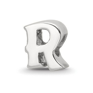Black Bow Jewelry Sterling Silver Letter R Polished Bead Charm, 10mm - 1 of 4