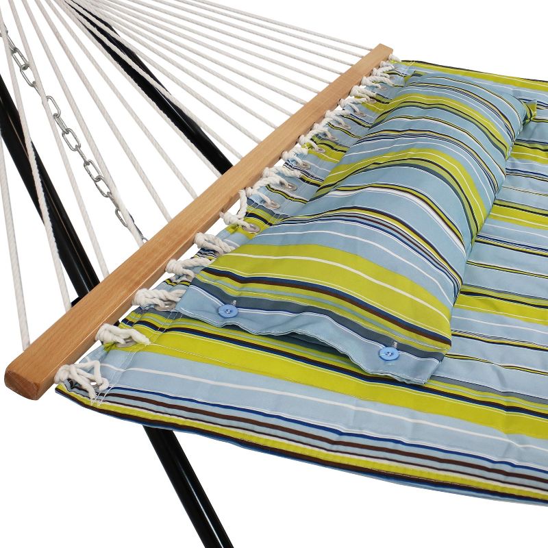 Sunnydaze Double Quilted Fabric Hammock with Universal Steel Stand - 450-Pound Capacity, 5 of 18