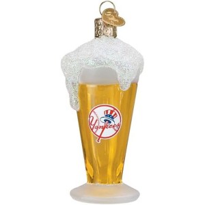 Old World Christmas Blown Glass Ornament for Christmas Tree, New York Yankees Glass of Beer - 1 of 3