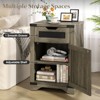 End Table with Charging Station, Nightstand with Drawer & X Barn Door - 3 of 4