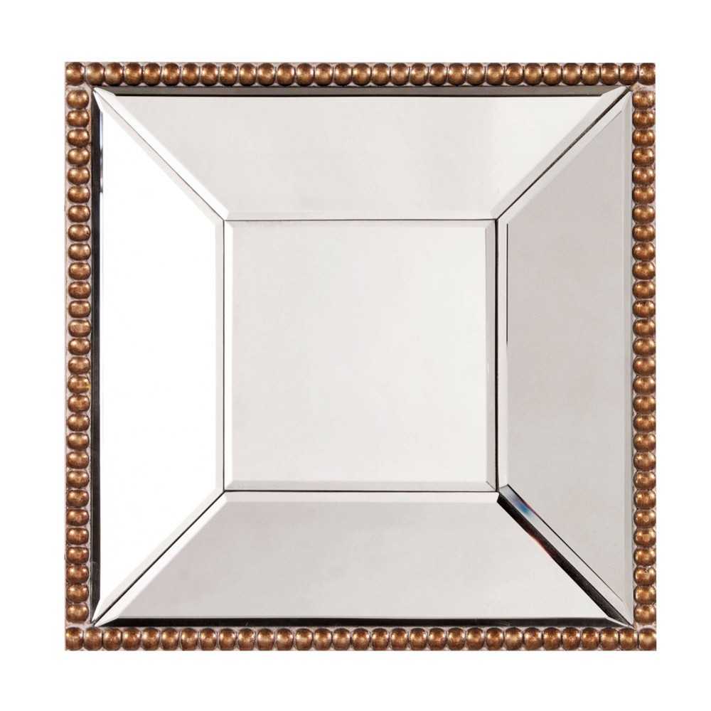 Photos - Wall Mirror Howard Elliott Lydia Square Gold Tone Framed  Antique gold: Modern Style, Wood Frame, No Assembly Required