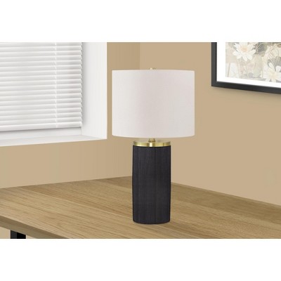 Monarch Specialties Lighting 24inchH Table Lamp Black Concrete Ivory / Cream Shade Modern