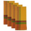 Saro Lifestyle Banded Border Napkin, 20" Square, Orange - 3 of 4