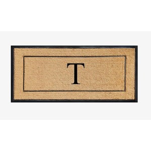A1HC Natural Coir and Rubber Backing Monogrammed Door Mat, Anti-Shed Entry Doormat - 1 of 4
