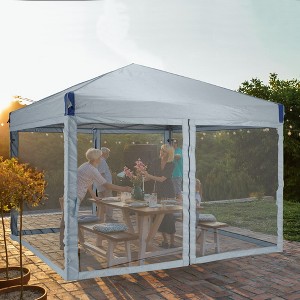 Aoodor 10' x 10' Pop Up Canopy Tent, Beach Tent with Removable Mesh Sidewalls, Portable Instant Shade Canopy with Roller Bag - 1 of 4