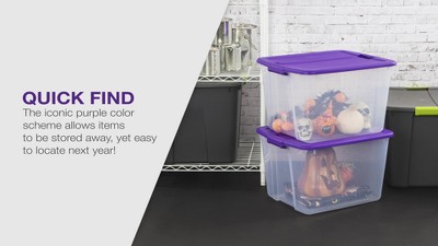 Sterilite Latched Storage Box, Purple, 66-Qt., Must Order in Quantities of  4